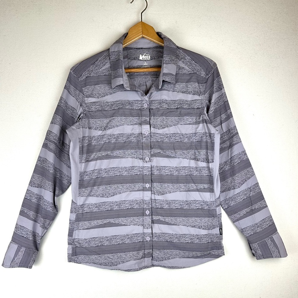 REI Sahara Long Sleeve Button Down Shirt Hiking Outdoors Athleisure NWT Gorpcore